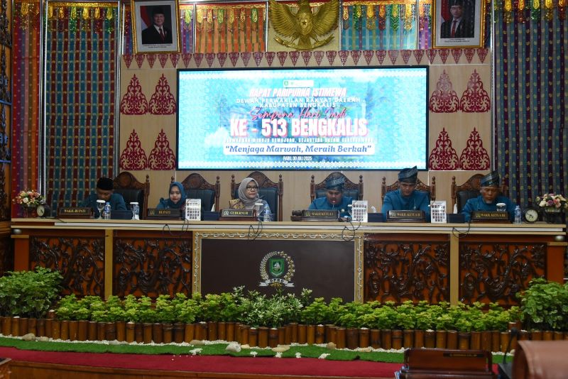Rapat Paripurna Istimewa DPRD Kabupaten Bengkalis dalam rangka Hari Jadi ke-513 Bengkalis Rabu 30 Juli 2025.