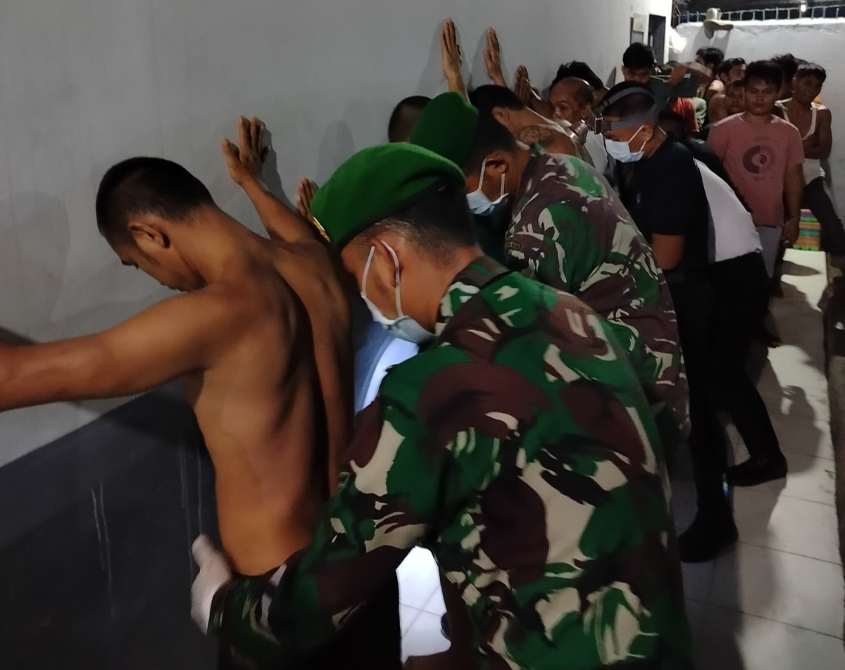 Sinergi TNI dan Lapas Bengkalis Gelar Razia Semua Kamar WBP
