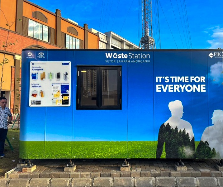 Beginilah penampakan Waste Station yang sedang dibangun di RTH Tunjuk Ajar Pekanbaru. Foto: Istimewa.