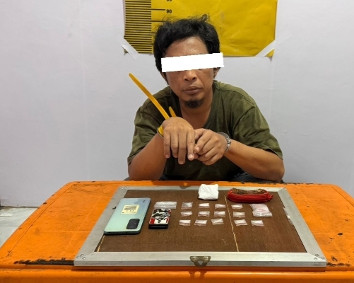 4,70 Gram Sabu dan Satu Pengedar Dibekuk Polsek Mandau