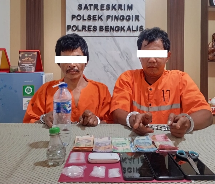 Polsek Pinggir Ungkap Peredaran Sabu 15,39 Gram di Kebun Sawit Desa Semunai