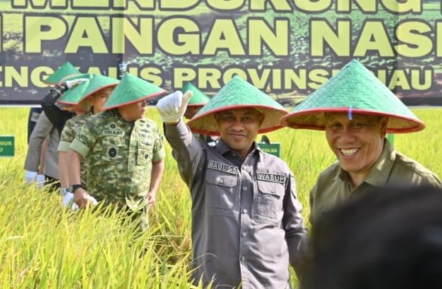 Panen Raya TNI di Siak Kecil, Wabup Bagus Santoso Tegaskan Komitmen Mendukung Ketahanan Pangan Nasional