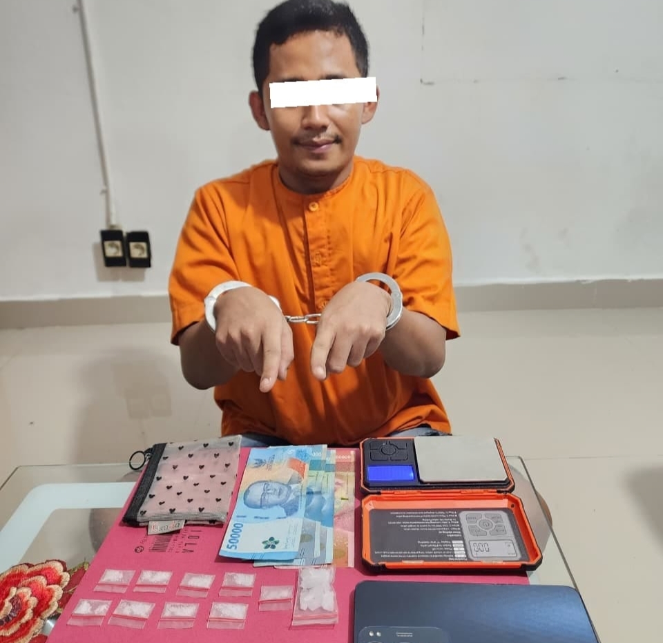 Polsek Mandau Tangkap Pelaku Peredaran Sabu 10 Paket Siap Edar