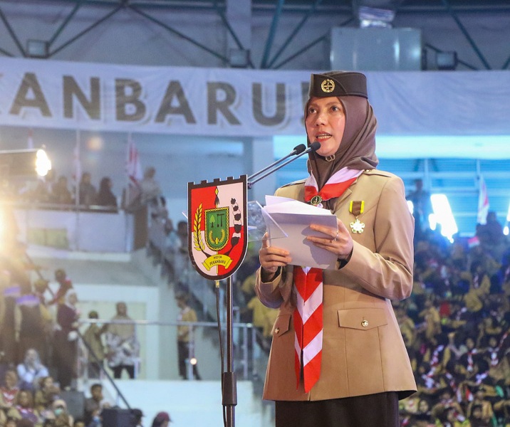 Ketua Kwarcab Gerakan Pramuka Kota Pekanbaru Sulastri. Foto: Istimewa.