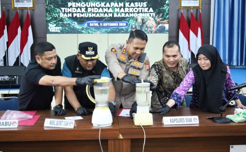 Pemusnahan Narkotika di Mapolres Siak