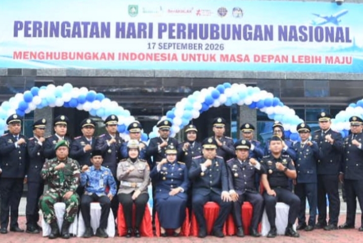 Kasmarni Irup Harhubnas 2026 di Halaman Kantor Bupati Bengkalis
