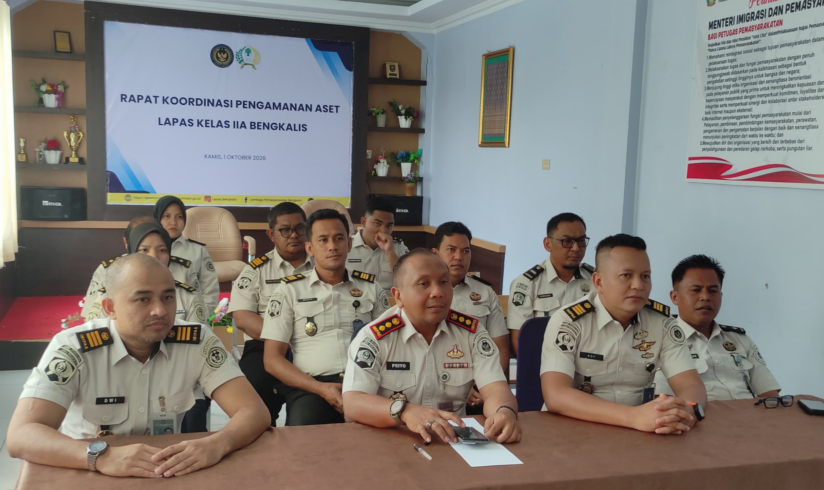 Monev Capaian Kinerja Lancar, Lapas Bengkalis Siap Wujudkan Pelayanan Terbaiknya