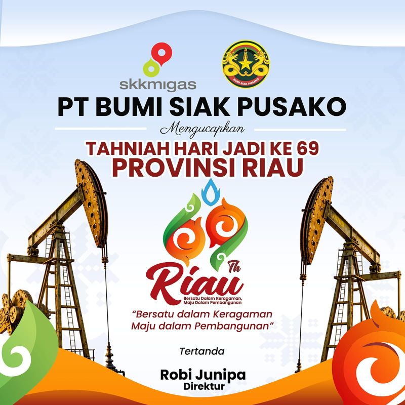 PT. BUMI SIAK PUSAKO - Ucapan HUT Provinsi Riau Ke-69